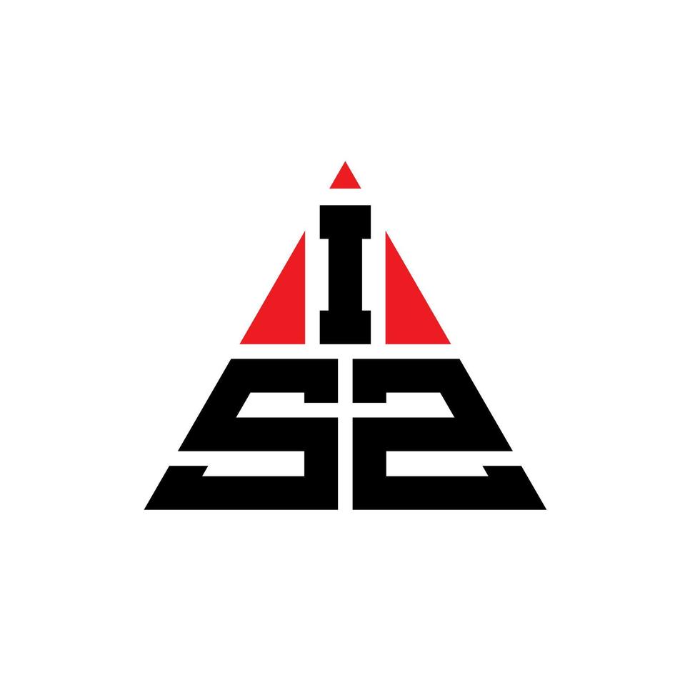 diseño de logotipo de letra de triángulo isz con forma de triángulo. monograma de diseño del logotipo del triángulo isz. plantilla de logotipo de vector de triángulo isz con color rojo. logotipo triangular isz logotipo simple, elegante y lujoso.