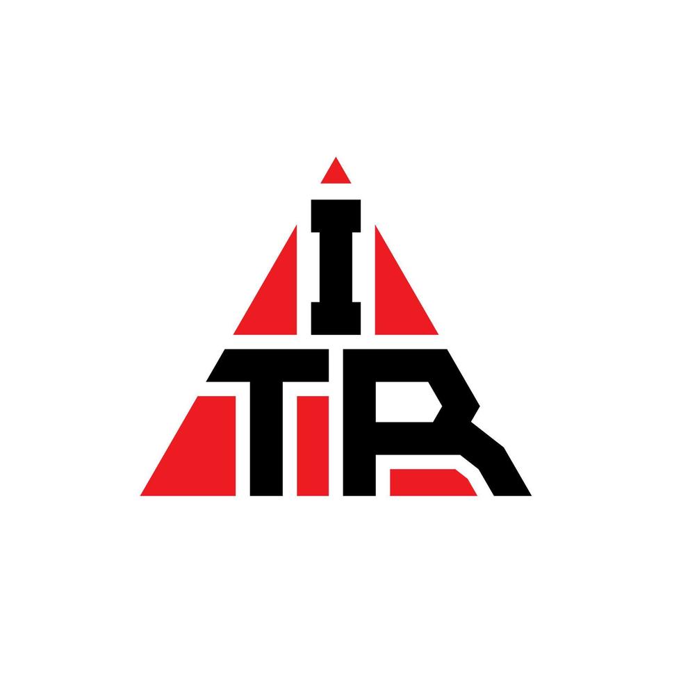 diseño de logotipo de letra de triángulo itr con forma de triángulo. monograma de diseño de logotipo de triángulo itr. plantilla de logotipo de vector de triángulo itr con color rojo. logotipo triangular itr logotipo simple, elegante y lujoso.