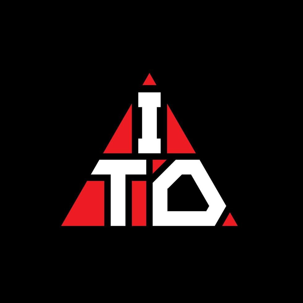 ITO triangle letter logo design with triangle shape. ITO triangle logo design monogram. ITO triangle vector logo template with red color. ITO triangular logo Simple, Elegant, and Luxurious Logo.