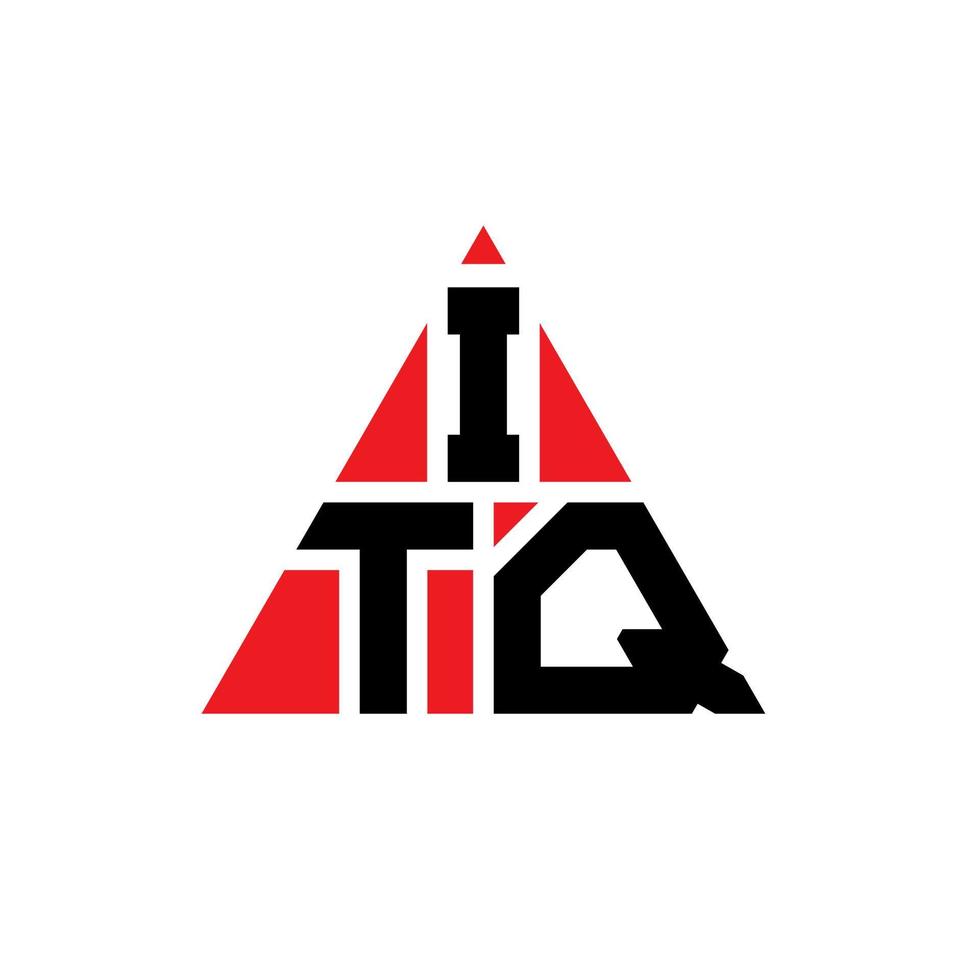 ITQ triangle letter logo design with triangle shape. ITQ triangle logo design monogram. ITQ triangle vector logo template with red color. ITQ triangular logo Simple, Elegant, and Luxurious Logo.