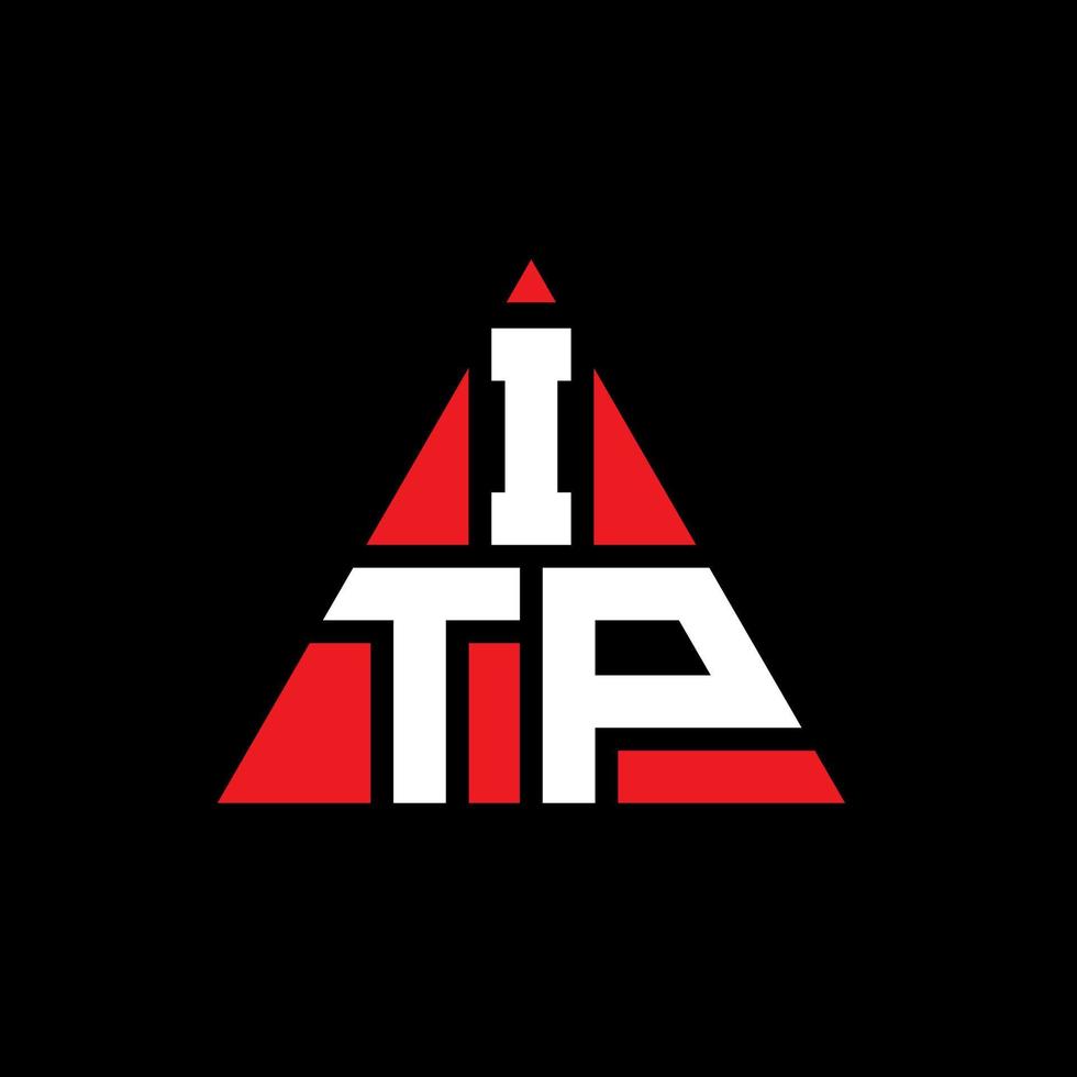 diseño de logotipo de letra triangular itp con forma de triángulo. monograma de diseño de logotipo de triángulo itp. plantilla de logotipo de vector de triángulo itp con color rojo. logotipo triangular itp logotipo simple, elegante y lujoso.