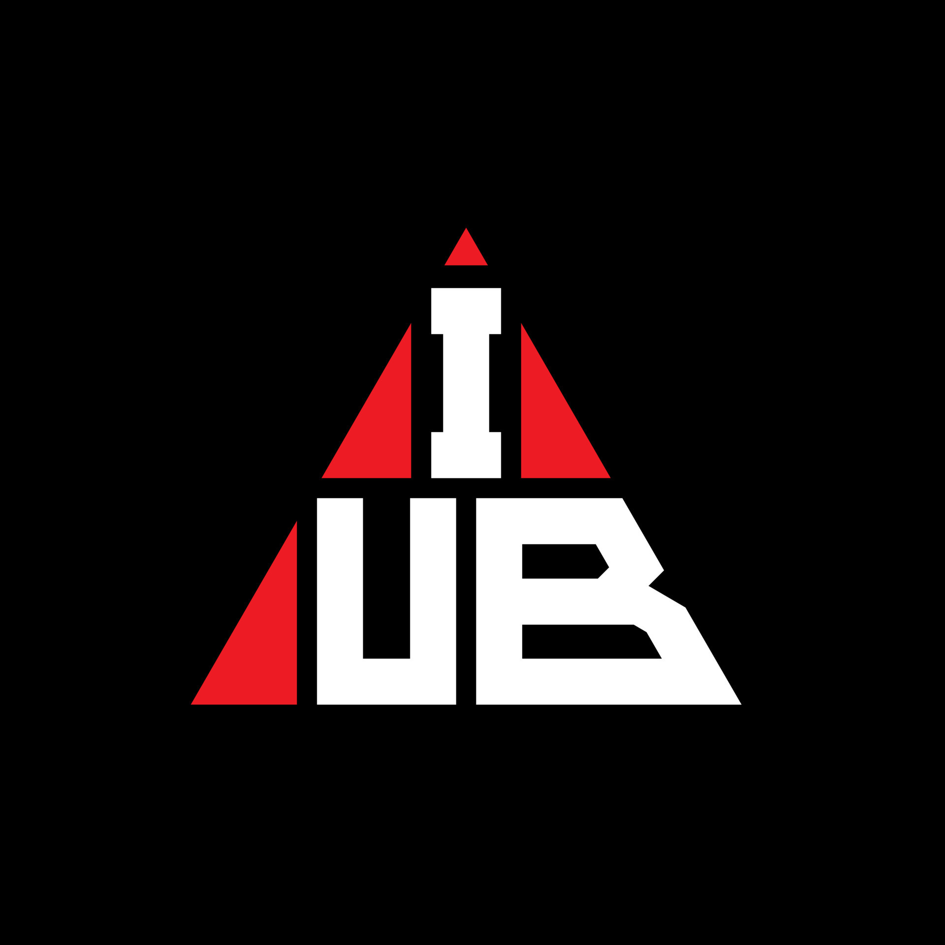 IUB triangle letter logo design with triangle shape IUB triangle logo