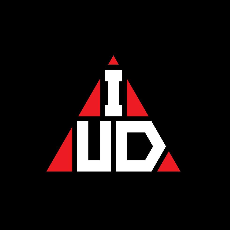 diseño del logotipo de la letra del triángulo iud con forma de triángulo. Monograma de diseño del logotipo del triángulo del diu. Plantilla de logotipo de vector de triángulo diu con color rojo. logotipo triangular del diu logotipo simple, elegante y lujoso.