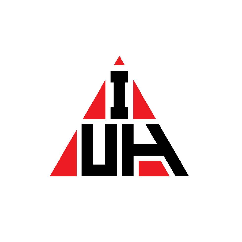 Diseño de logotipo de letra triangular iuh con forma de triángulo. monograma de diseño del logotipo del triángulo iuh. plantilla de logotipo de vector de triángulo iuh con color rojo. logotipo triangular iuh logotipo simple, elegante y lujoso.