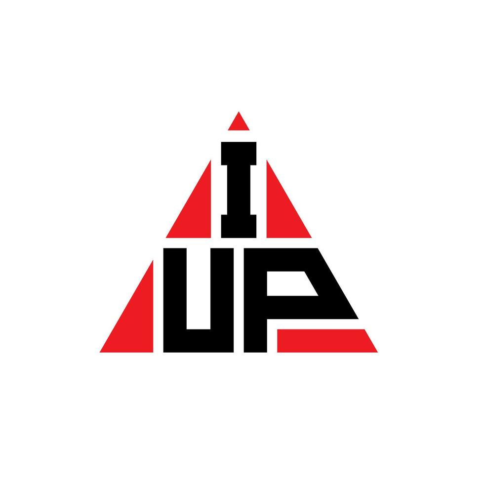 IUP triangle letter logo design with triangle shape. IUP triangle logo design monogram. IUP triangle vector logo template with red color. IUP triangular logo Simple, Elegant, and Luxurious Logo.