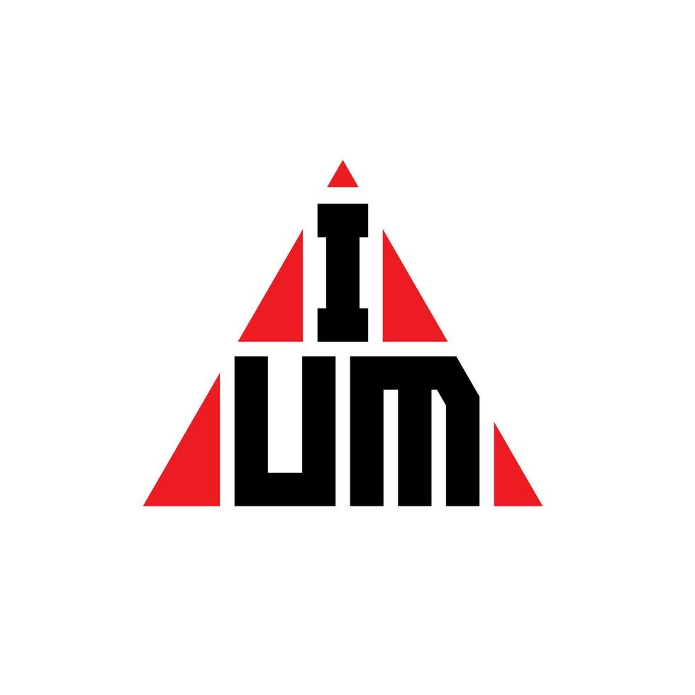 diseño de logotipo de letra de triángulo de ium con forma de triángulo. monograma de diseño de logotipo de triángulo de io. plantilla de logotipo de vector de triángulo de ium con color rojo. logotipo triangular de ium logotipo simple, elegante y lujoso.