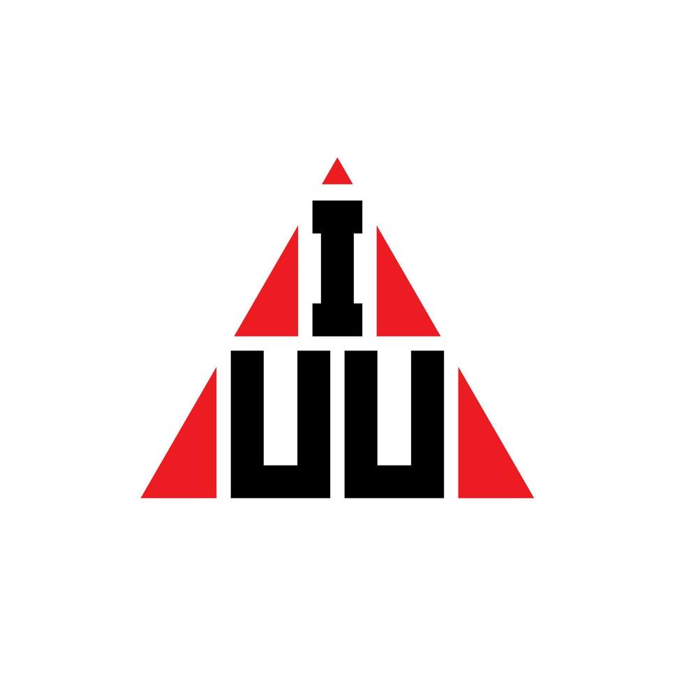 Diseño de logotipo de letra triangular iuu con forma de triángulo. Monograma de diseño del logotipo del triángulo iuu. plantilla de logotipo de vector de triángulo iuu con color rojo. logotipo triangular iuu logotipo simple, elegante y lujoso.