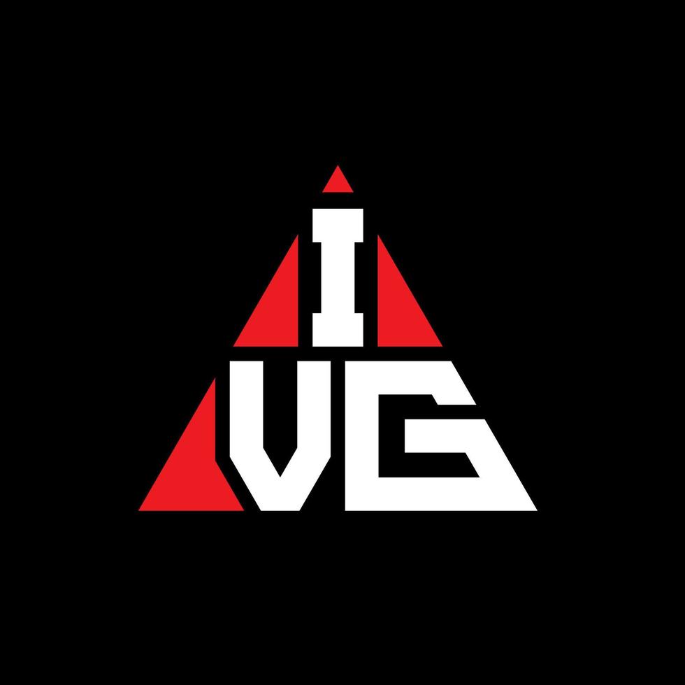 diseño de logotipo de letra triangular ivg con forma de triángulo. monograma de diseño de logotipo de triángulo ivg. plantilla de logotipo de vector de triángulo ivg con color rojo. logotipo triangular ivg logotipo simple, elegante y lujoso.