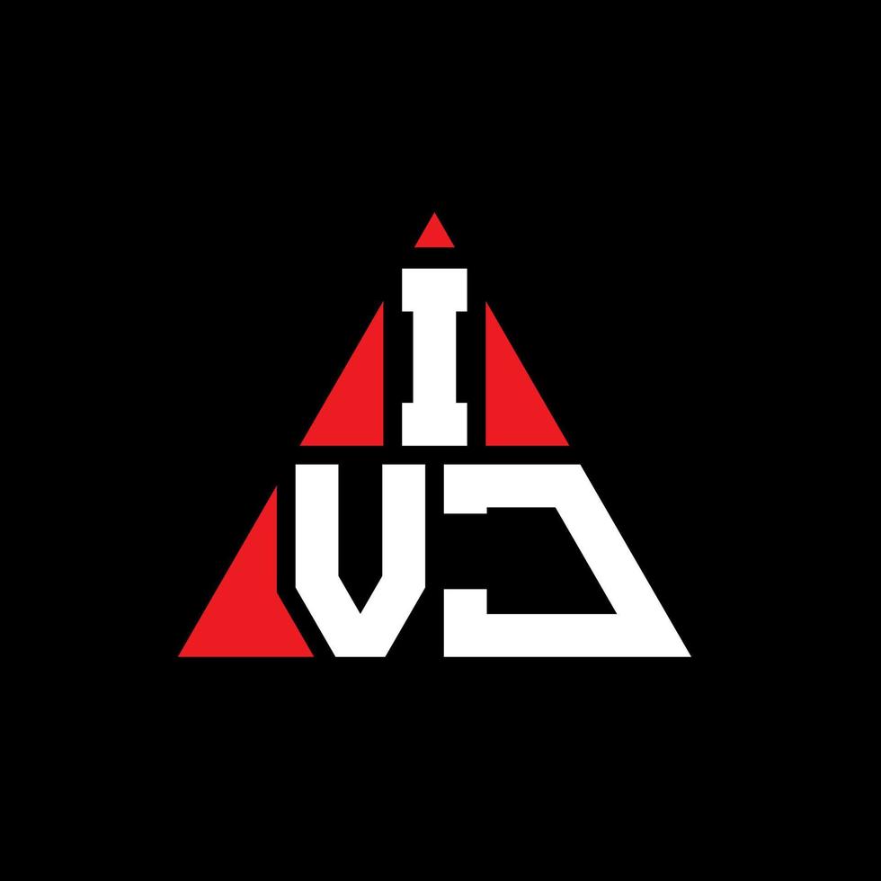 diseño de logotipo de letra triangular ivj con forma de triángulo. monograma de diseño del logotipo del triángulo ivj. plantilla de logotipo de vector de triángulo ivj con color rojo. logotipo triangular ivj logotipo simple, elegante y lujoso.