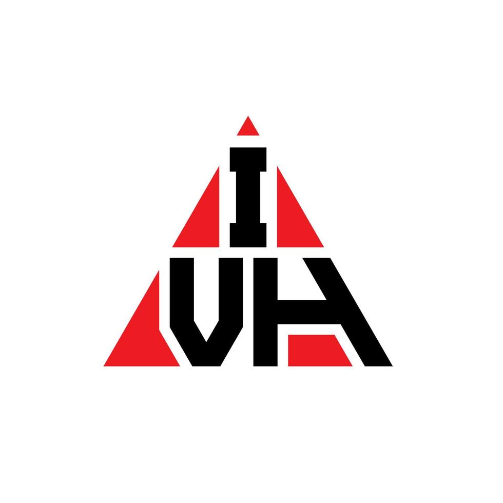 Diseño de logotipo de letra triangular ivh con forma de triángulo. monograma de diseño de logotipo de triángulo ivh. plantilla de logotipo de vector de triángulo ivh con color rojo. logotipo triangular ivh logotipo simple, elegante y lujoso.