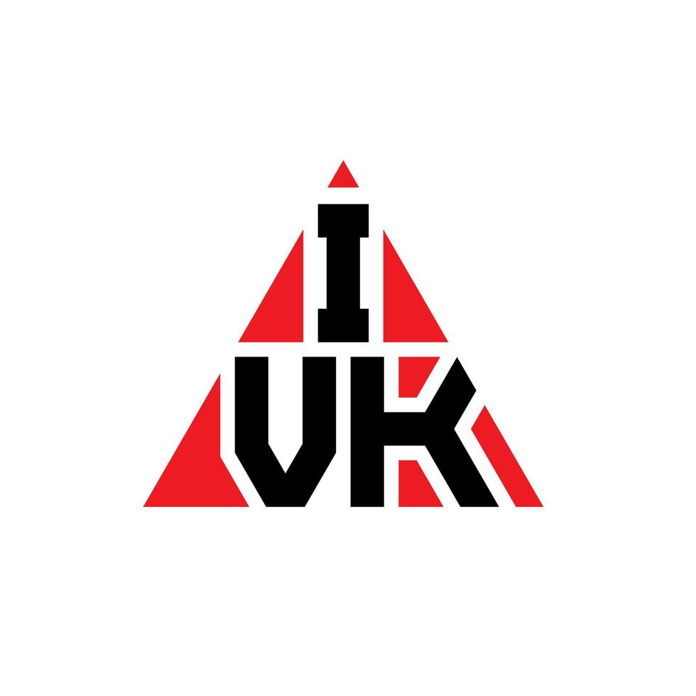 Diseño de logotipo de letra triangular ivk con forma de triángulo. monograma de diseño de logotipo de triángulo ivk. plantilla de logotipo de vector de triángulo ivk con color rojo. logotipo triangular ivk logotipo simple, elegante y lujoso.