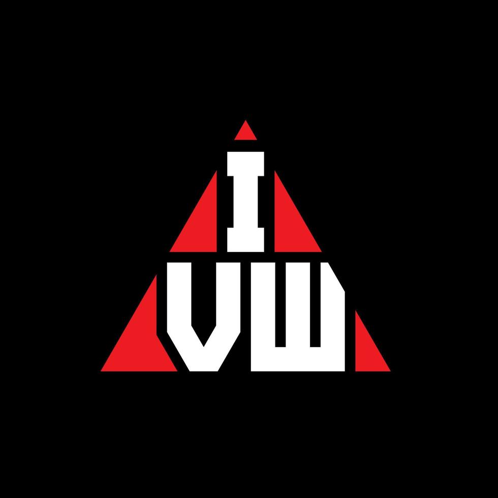 diseño de logotipo de letra triangular ivw con forma de triángulo. monograma de diseño de logotipo de triángulo ivw. plantilla de logotipo de vector de triángulo ivw con color rojo. logotipo triangular ivw logotipo simple, elegante y lujoso.