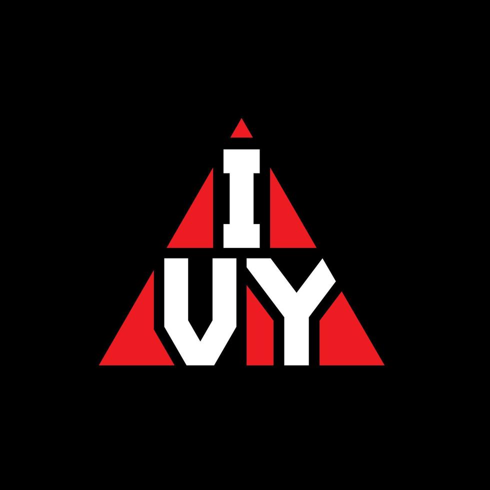 IVY triangle letter logo design with triangle shape. IVY triangle logo design monogram. IVY triangle vector logo template with red color. IVY triangular logo Simple, Elegant, and Luxurious Logo.
