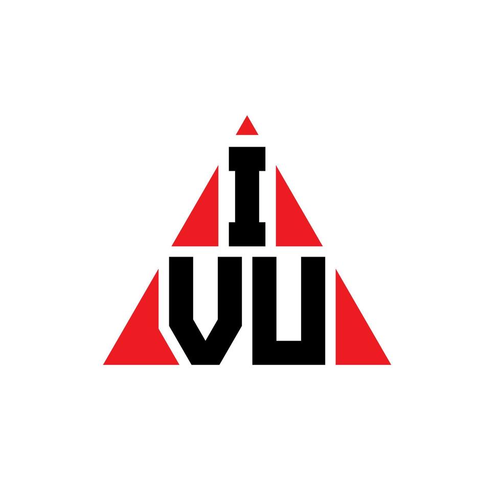Diseño de logotipo de letra triangular ivu con forma de triángulo. Monograma de diseño del logotipo del triángulo ivu. plantilla de logotipo de vector de triángulo ivu con color rojo. logotipo triangular ivu logotipo simple, elegante y lujoso.