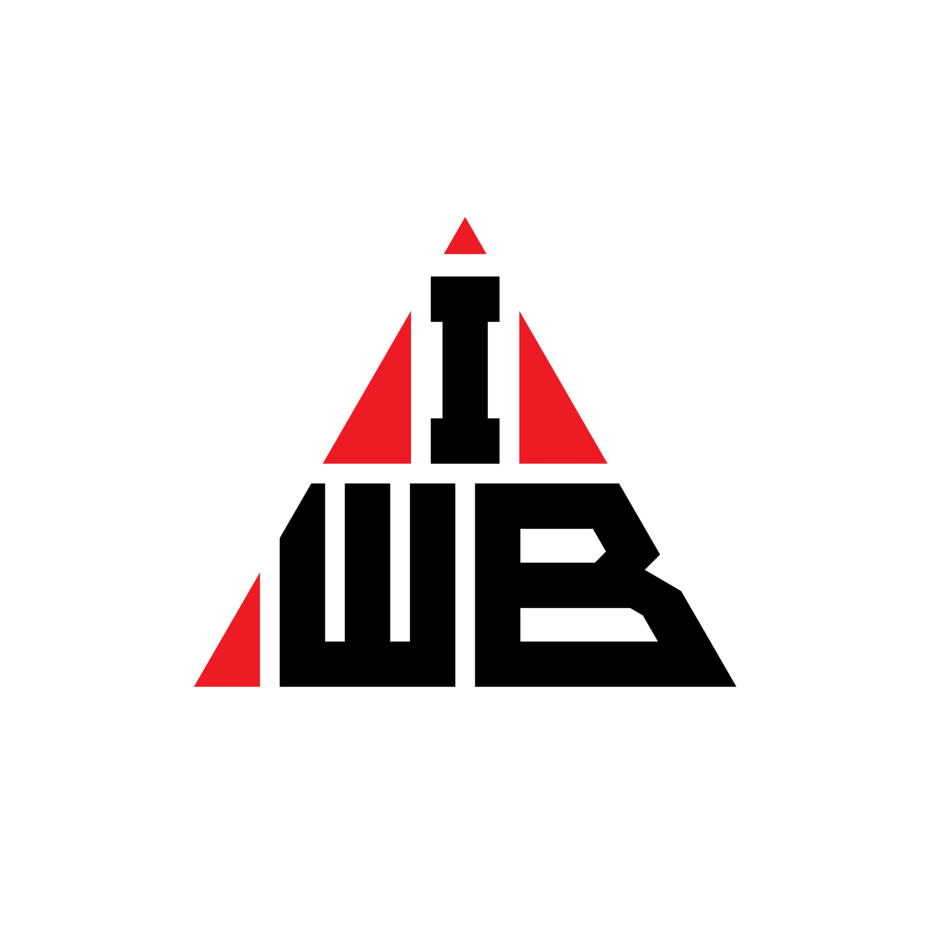IWB triangle letter logo design with triangle shape. IWB triangle logo