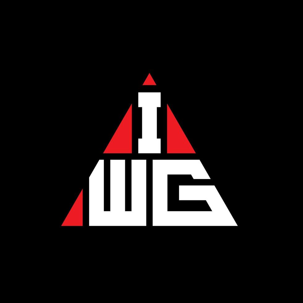 IWG triangle letter logo design with triangle shape. IWG triangle logo design monogram. IWG triangle vector logo template with red color. IWG triangular logo Simple, Elegant, and Luxurious Logo.