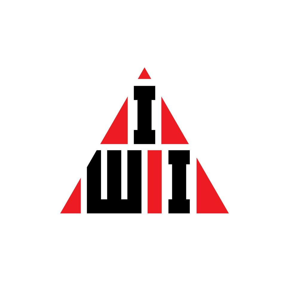 Diseño de logotipo de letra triangular iwi con forma de triángulo. monograma de diseño del logotipo del triángulo iwi. plantilla de logotipo de vector de triángulo iwi con color rojo. logotipo triangular iwi logotipo simple, elegante y lujoso.