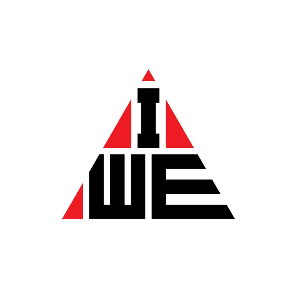 diseño de logotipo de letra triangular iwe con forma de triángulo. monograma de diseño del logotipo del triángulo iwe. plantilla de logotipo de vector de triángulo iwe con color rojo. logotipo triangular iwe logotipo simple, elegante y lujoso.