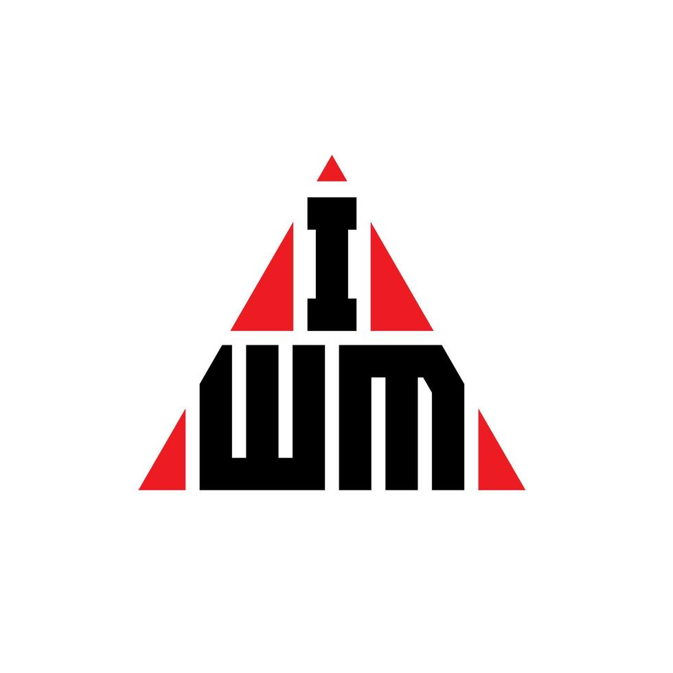 Diseño de logotipo de letra triangular iwm con forma de triángulo. monograma de diseño de logotipo de triángulo iwm. plantilla de logotipo de vector de triángulo iwm con color rojo. logotipo triangular iwm logotipo simple, elegante y lujoso.