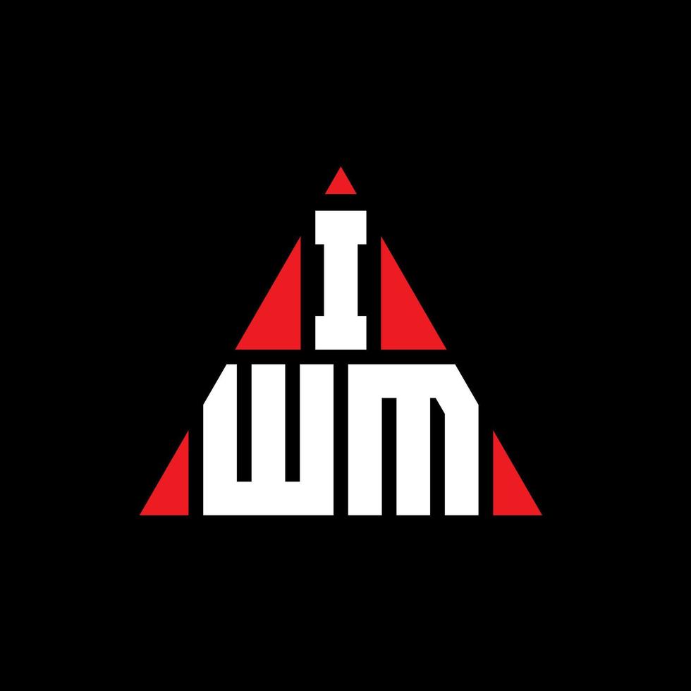 Diseño de logotipo de letra triangular iwm con forma de triángulo. monograma de diseño de logotipo de triángulo iwm. plantilla de logotipo de vector de triángulo iwm con color rojo. logotipo triangular iwm logotipo simple, elegante y lujoso.