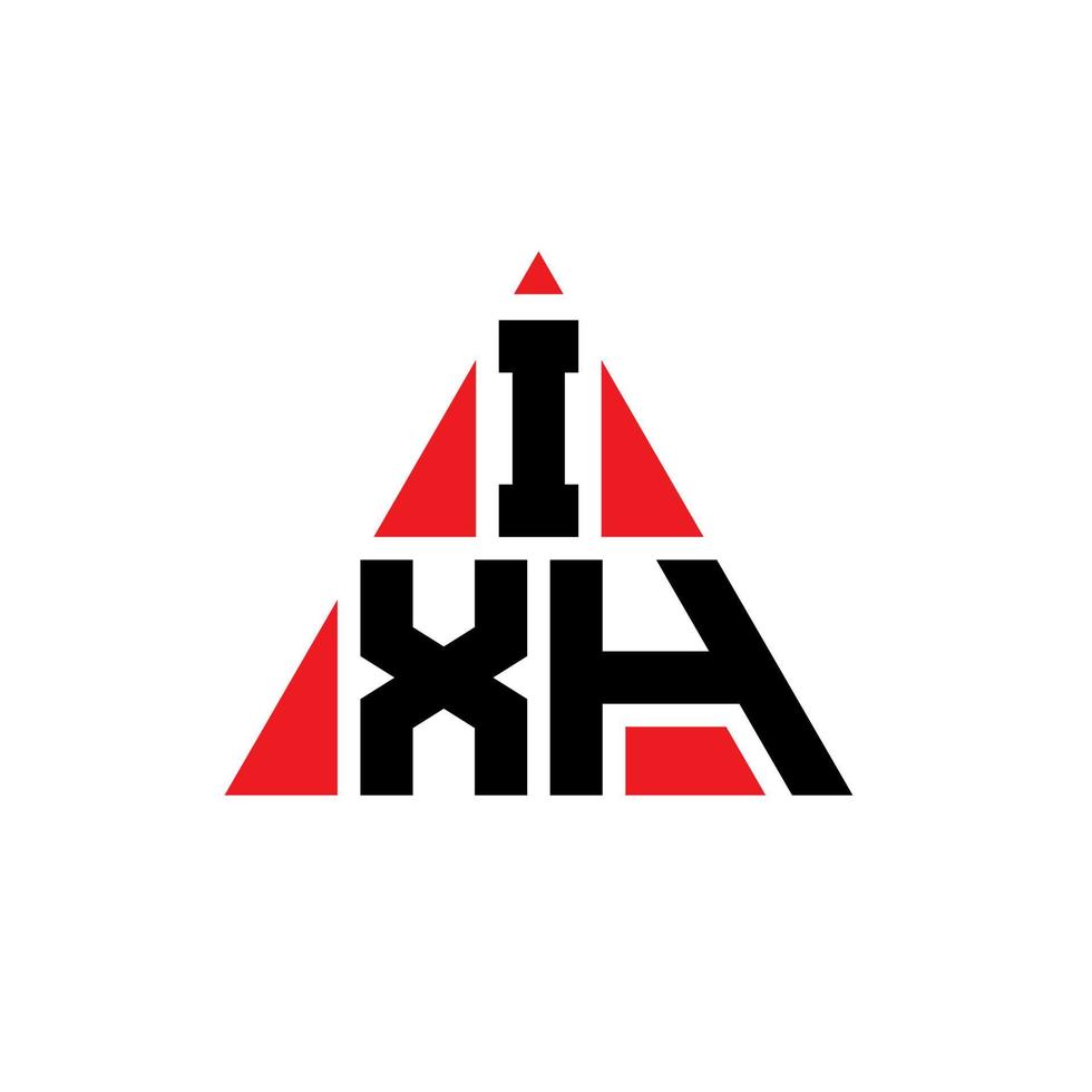 IXH triangle letter logo design with triangle shape. IXH triangle logo design monogram. IXH triangle vector logo template with red color. IXH triangular logo Simple, Elegant, and Luxurious Logo.