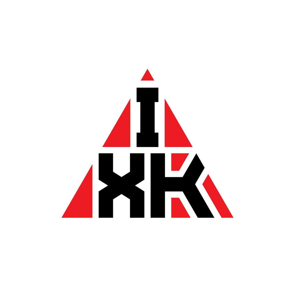 Diseño de logotipo de letra de triángulo ixk con forma de triángulo. monograma de diseño del logotipo del triángulo ixk. Plantilla de logotipo de vector de triángulo ixk con color rojo. logotipo triangular ixk logotipo simple, elegante y lujoso.