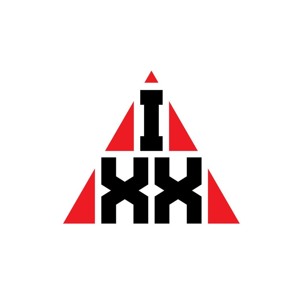 IXX triangle letter logo design with triangle shape. IXX triangle logo design monogram. IXX triangle vector logo template with red color. IXX triangular logo Simple, Elegant, and Luxurious Logo.