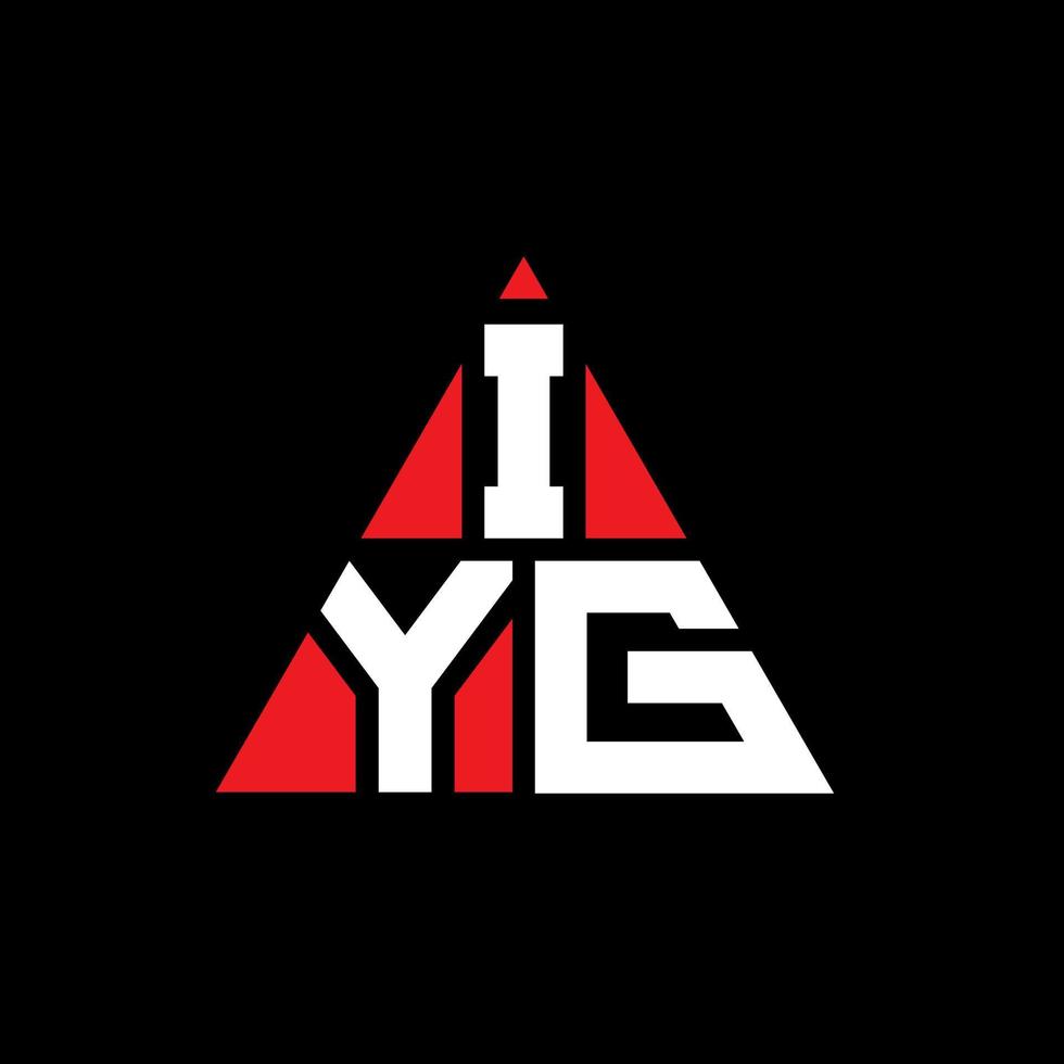 Diseño de logotipo de letra triangular iyg con forma de triángulo. monograma de diseño de logotipo de triángulo iyg. plantilla de logotipo de vector de triángulo iyg con color rojo. logotipo triangular iyg logotipo simple, elegante y lujoso.