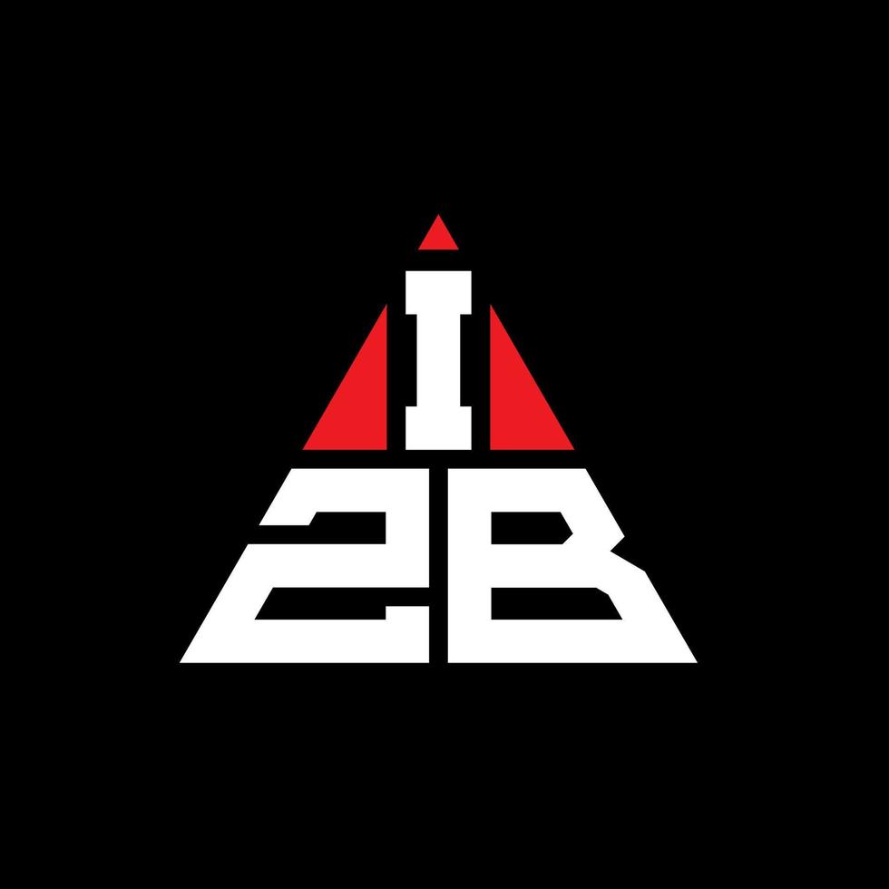 Diseño de logotipo de letra triangular izb con forma de triángulo. monograma de diseño del logotipo del triángulo izb. plantilla de logotipo de vector de triángulo izb con color rojo. logotipo triangular izb logotipo simple, elegante y lujoso.