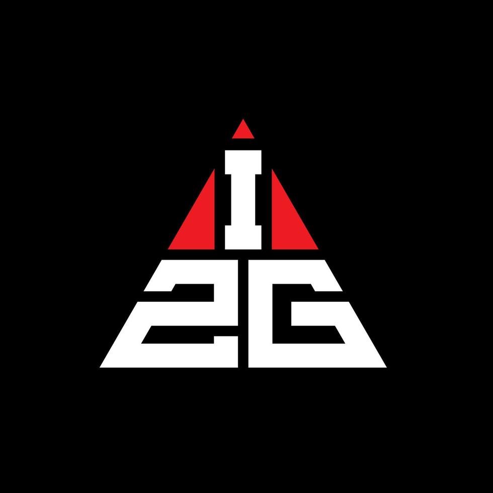 diseño de logotipo de letra de triángulo izg con forma de triángulo. monograma de diseño de logotipo de triángulo izg. plantilla de logotipo de vector de triángulo izg con color rojo. logotipo triangular izg logotipo simple, elegante y lujoso.