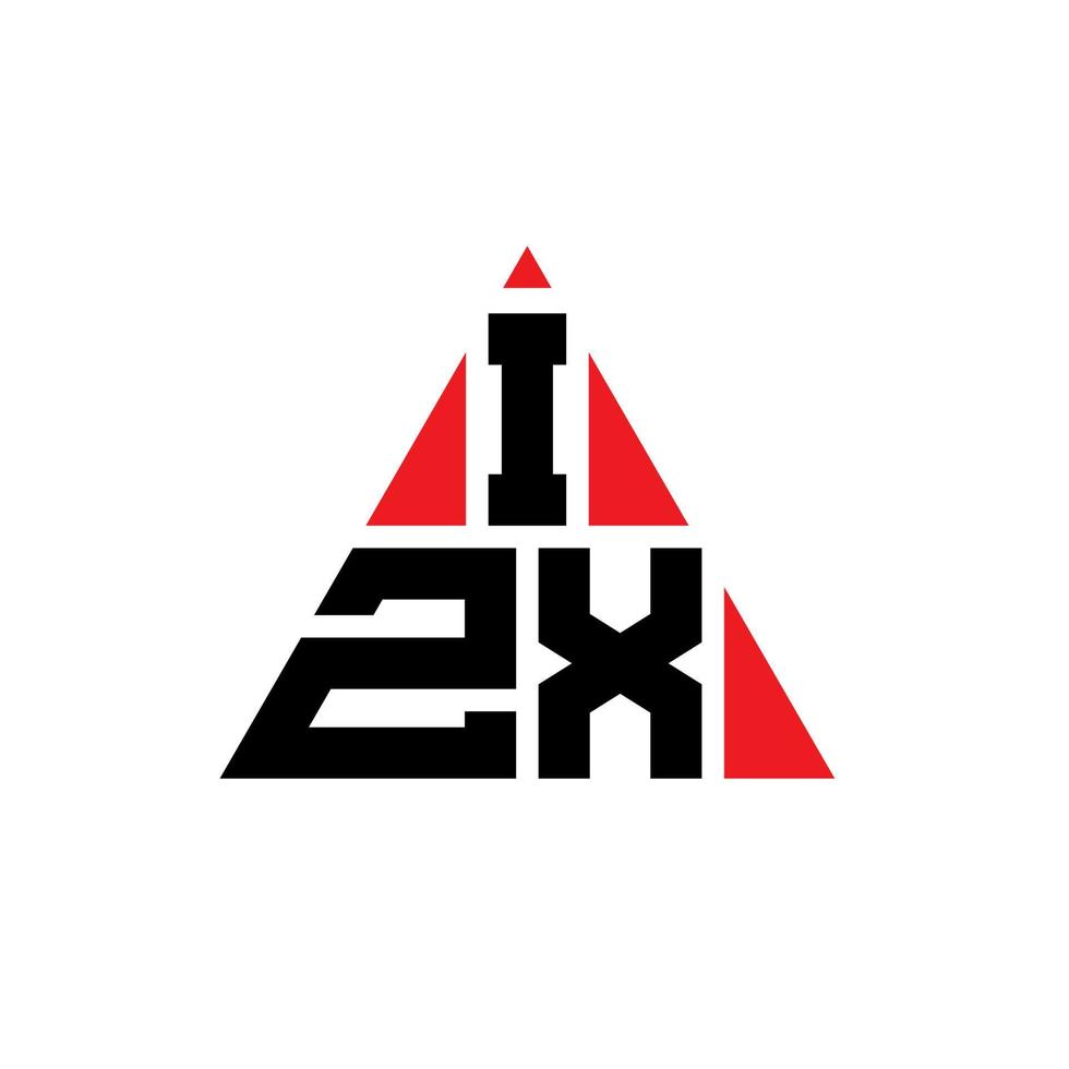 Diseño de logotipo de letra triangular izx con forma de triángulo. monograma de diseño del logotipo del triángulo izx. Plantilla de logotipo de vector de triángulo izx con color rojo. logotipo triangular izx logotipo simple, elegante y lujoso.