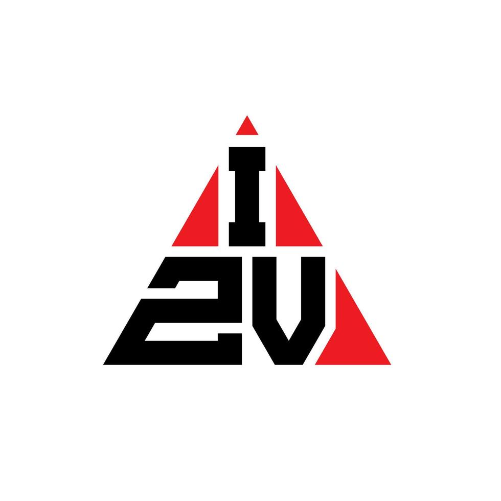 Diseño de logotipo de letra triangular izv con forma de triángulo. monograma de diseño del logotipo del triángulo izv. plantilla de logotipo de vector de triángulo izv con color rojo. logotipo triangular izv logotipo simple, elegante y lujoso.