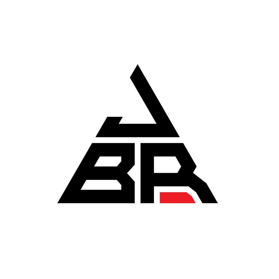 JBR triangle letter logo design with triangle shape. JBR triangle logo design monogram. JBR triangle vector logo template with red color. JBR triangular logo Simple, Elegant, and Luxurious Logo.
