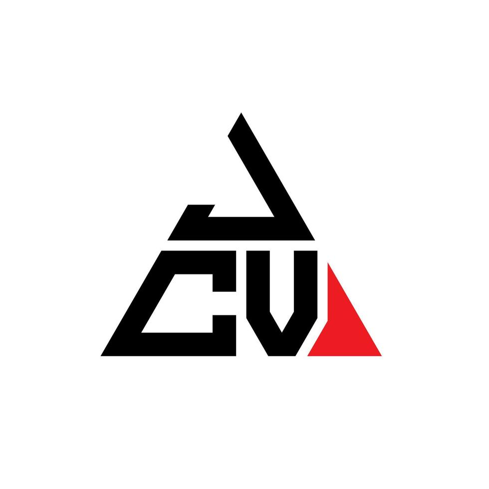 diseño de logotipo de letra triangular jcv con forma de triángulo. monograma de diseño del logotipo del triángulo jcv. plantilla de logotipo de vector de triángulo jcv con color rojo. logotipo triangular jcv logotipo simple, elegante y lujoso.