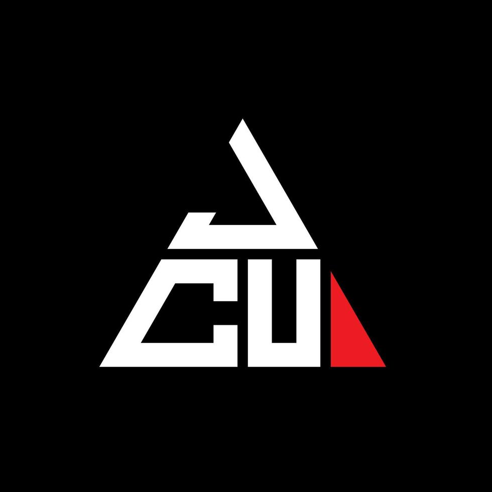 JCU triangle letter logo design with triangle shape. JCU triangle logo design monogram. JCU triangle vector logo template with red color. JCU triangular logo Simple, Elegant, and Luxurious Logo.