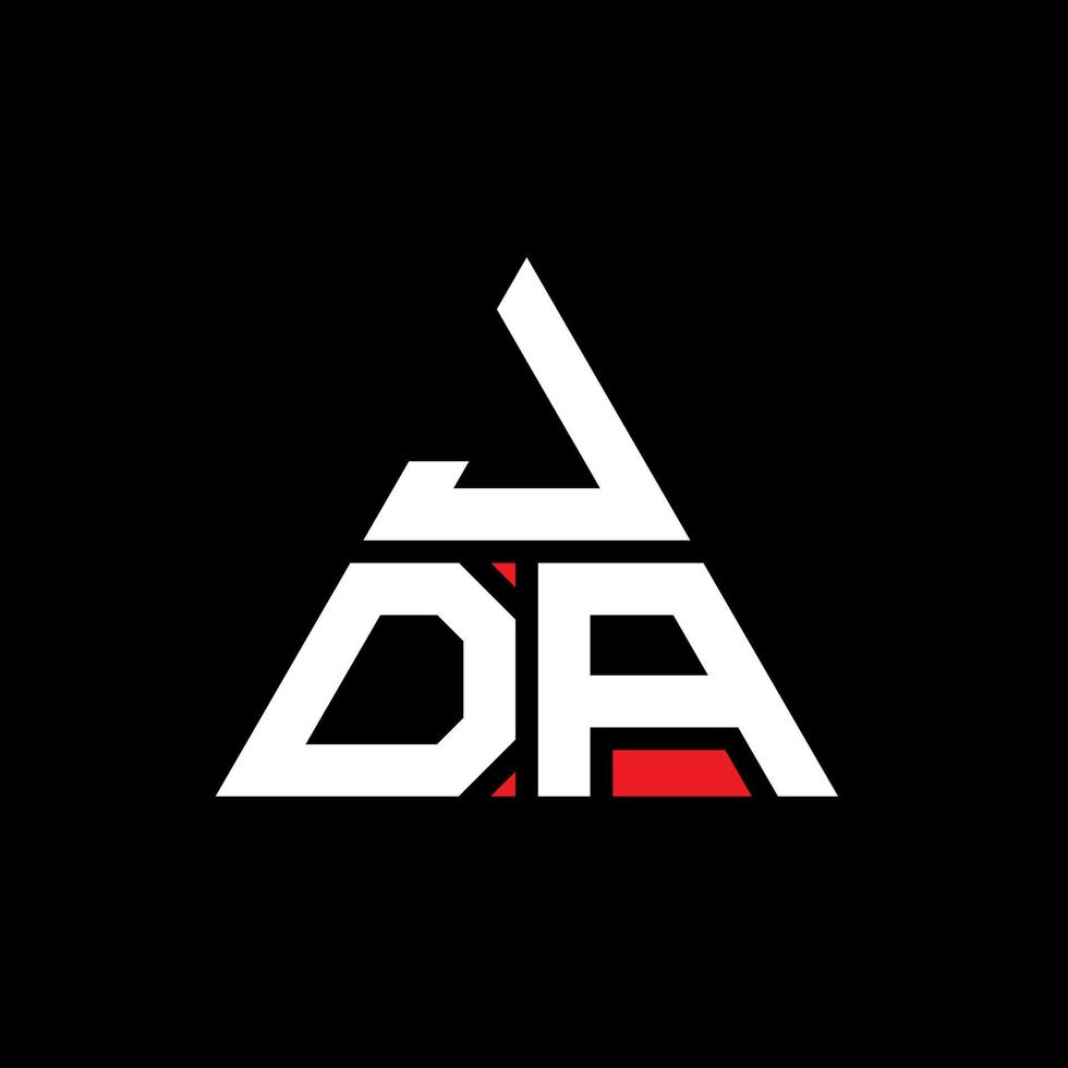 diseño de logotipo de letra triangular jda con forma de triángulo. monograma de diseño del logotipo del triángulo jda. plantilla de logotipo de vector de triángulo jda con color rojo. logotipo triangular jda logotipo simple, elegante y lujoso.