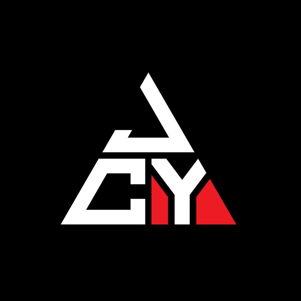 JCY triangle letter logo design with triangle shape. JCY triangle logo design monogram. JCY triangle vector logo template with red color. JCY triangular logo Simple, Elegant, and Luxurious Logo.