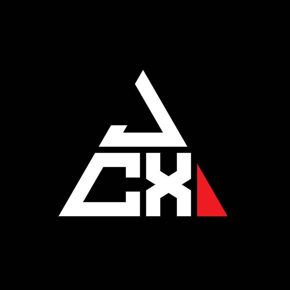 Diseño de logotipo de letra triangular jcx con forma de triángulo. monograma de diseño del logotipo del triángulo jcx. plantilla de logotipo de vector de triángulo jcx con color rojo. logotipo triangular jcx logotipo simple, elegante y lujoso.