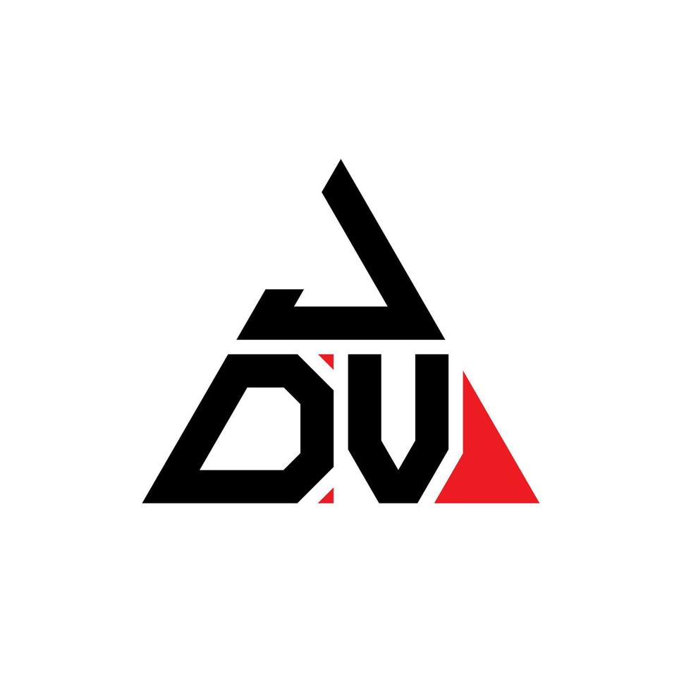 diseño de logotipo de letra triangular jdv con forma de triángulo. monograma de diseño del logotipo del triángulo jdv. jdv triángulo vector logo plantilla con color rojo. logotipo triangular jdv logotipo simple, elegante y lujoso.