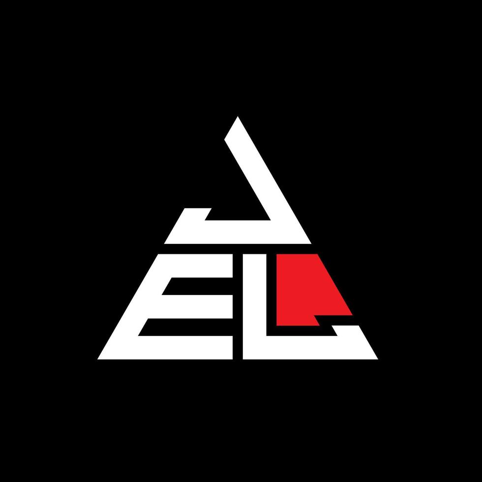 JEL triangle letter logo design with triangle shape. JEL triangle logo design monogram. JEL triangle vector logo template with red color. JEL triangular logo Simple, Elegant, and Luxurious Logo.
