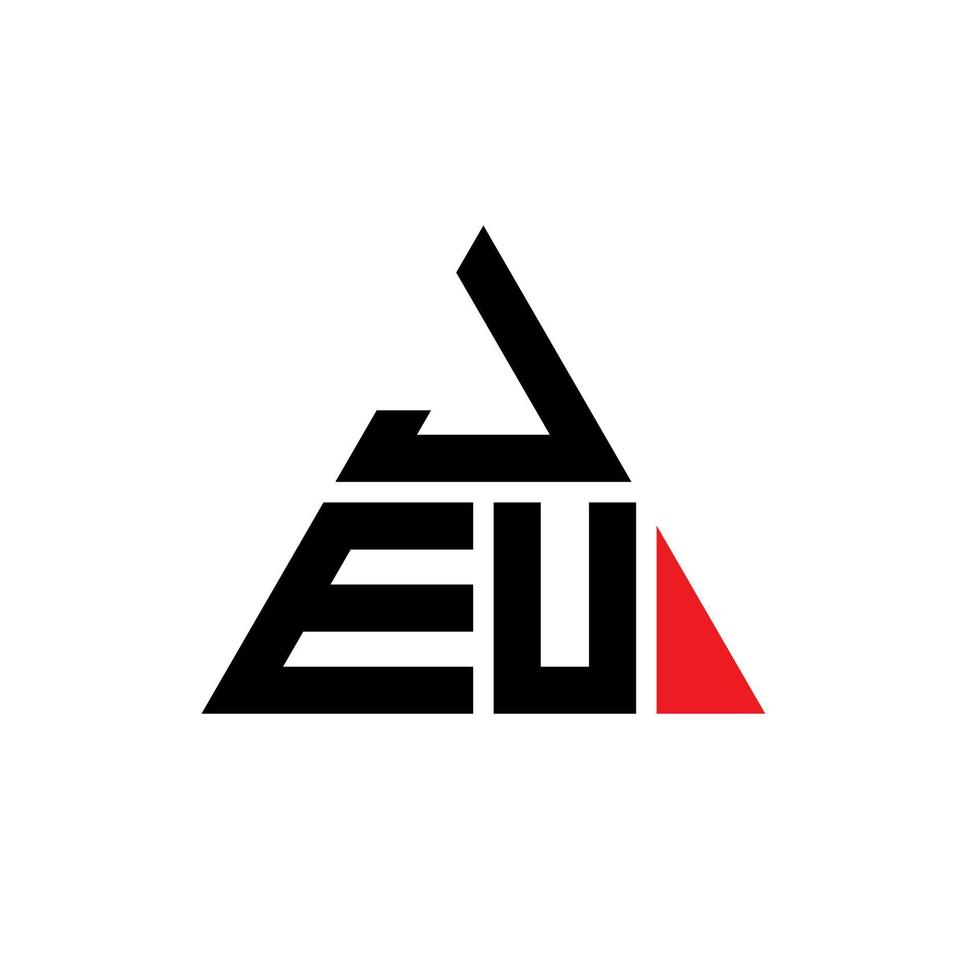 diseño de logotipo de letra de triángulo jeu con forma de triángulo. monograma de diseño del logotipo del triángulo jeu. plantilla de logotipo de vector de triángulo jeu con color rojo. logotipo triangular jeu logotipo simple, elegante y lujoso.