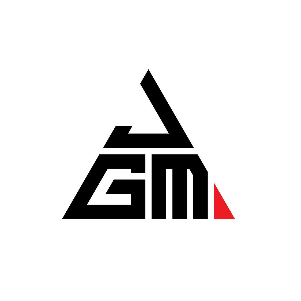 diseño de logotipo de letra triangular jgm con forma de triángulo. monograma de diseño de logotipo de triángulo jgm. plantilla de logotipo de vector de triángulo jgm con color rojo. logotipo triangular jgm logotipo simple, elegante y lujoso.