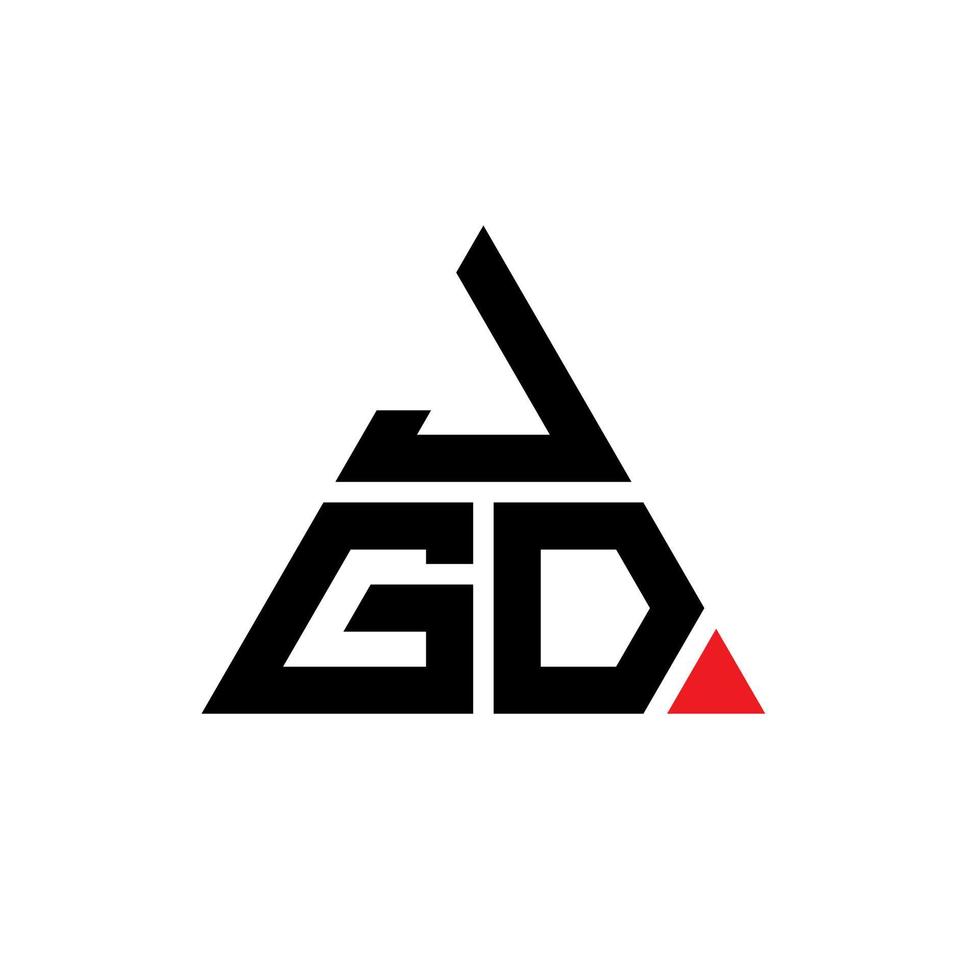 Diseño de logotipo de letra triangular jgd con forma de triángulo. monograma de diseño de logotipo de triángulo jgd. plantilla de logotipo de vector de triángulo jgd con color rojo. logotipo triangular jgd logotipo simple, elegante y lujoso.