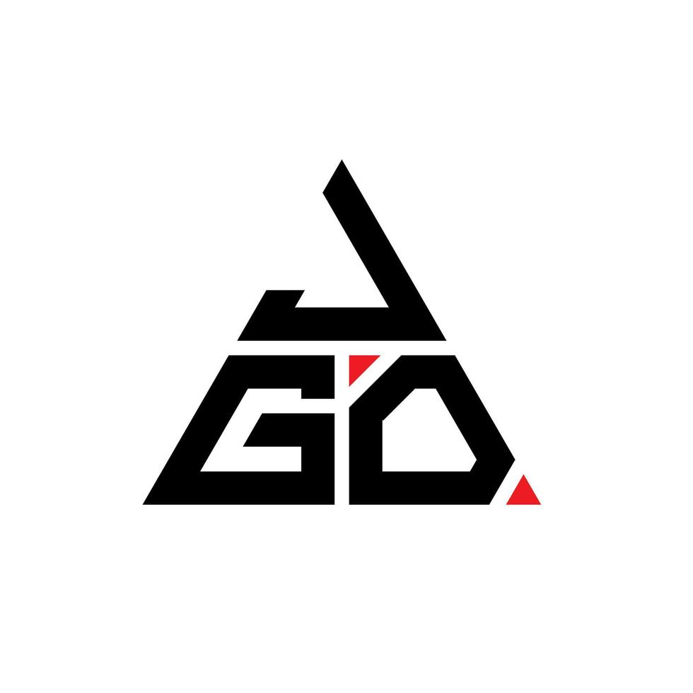 JGO triangle letter logo design with triangle shape. JGO triangle logo design monogram. JGO triangle vector logo template with red color. JGO triangular logo Simple, Elegant, and Luxurious Logo.