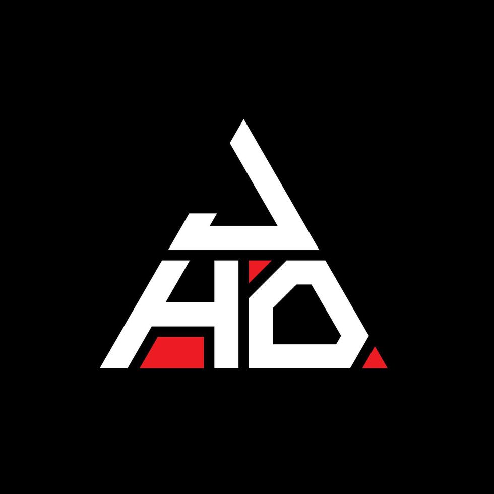 jho diseño de logotipo de letra triangular con forma de triángulo. monograma de diseño del logotipo del triángulo jho. plantilla de logotipo de vector de triángulo jho con color rojo. logotipo triangular jho logotipo simple, elegante y lujoso.
