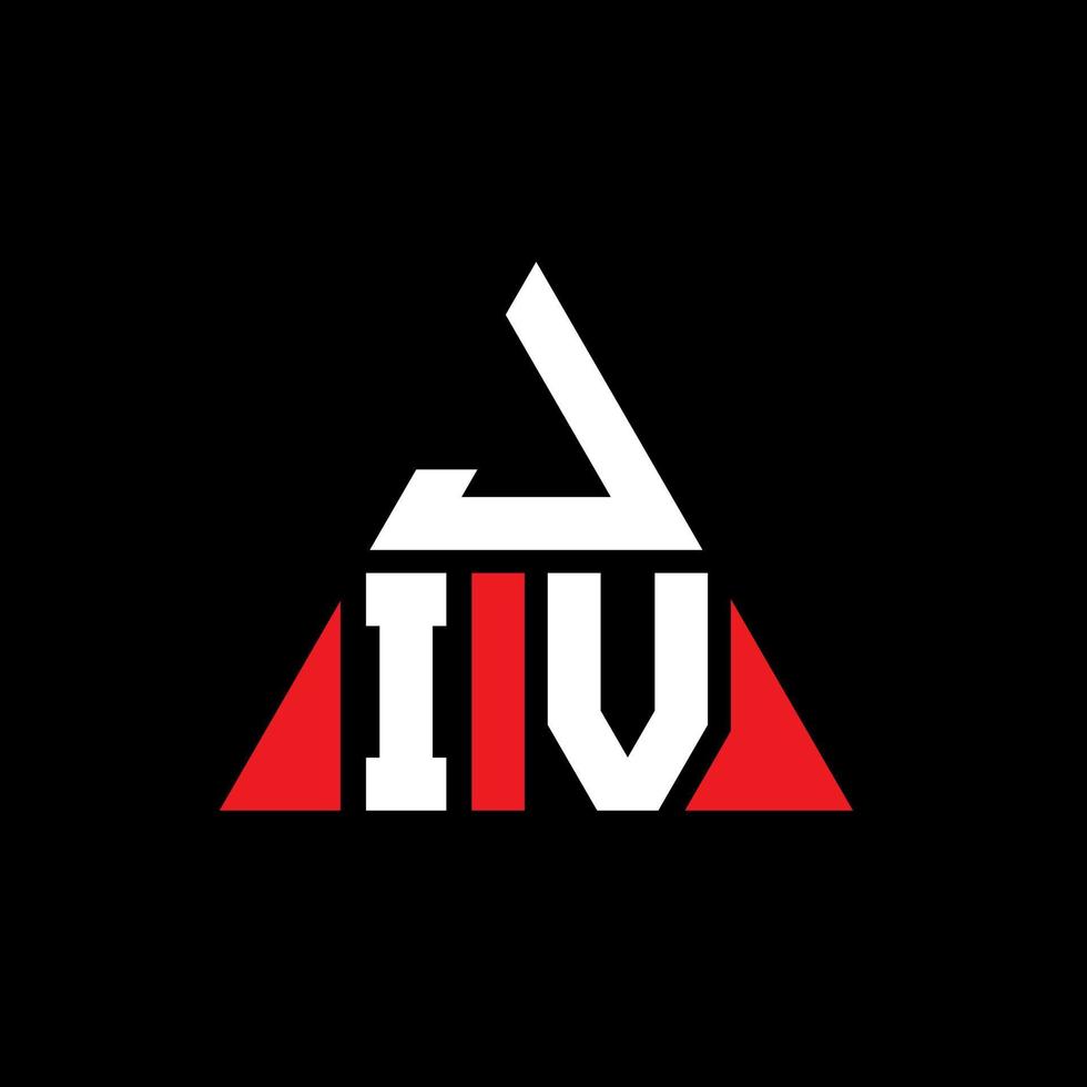 JIV triangle letter logo design with triangle shape. JIV triangle logo design monogram. JIV triangle vector logo template with red color. JIV triangular logo Simple, Elegant, and Luxurious Logo.