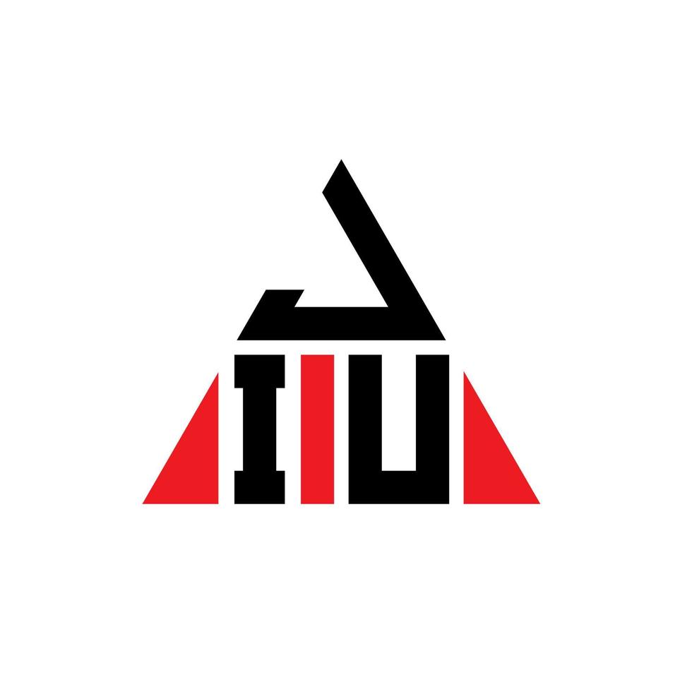 diseño del logotipo de la letra del triángulo jiu con forma de triángulo. monograma de diseño del logotipo del triángulo jiu. plantilla de logotipo de vector de triángulo jiu con color rojo. logotipo triangular jiu logotipo simple, elegante y lujoso.