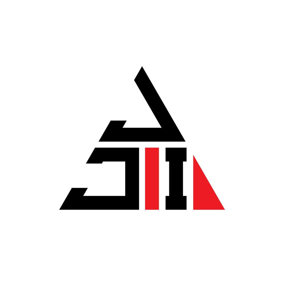 jji diseño de logotipo de letra triangular con forma de triángulo. monograma de diseño del logotipo del triángulo jji. plantilla de logotipo de vector de triángulo jji con color rojo. logotipo triangular jji logotipo simple, elegante y lujoso.