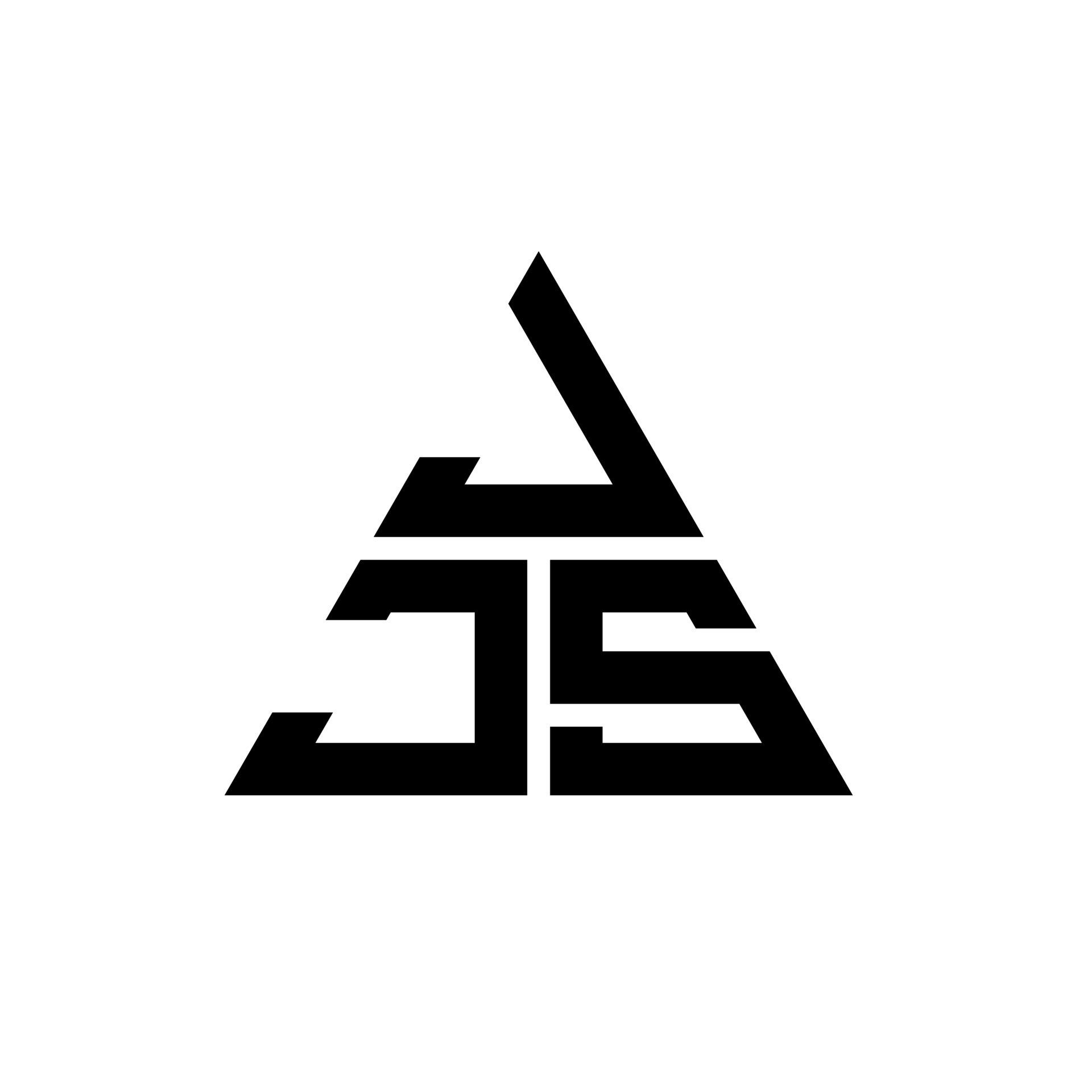 JJS triangle letter logo design with triangle shape. JJS triangle logo