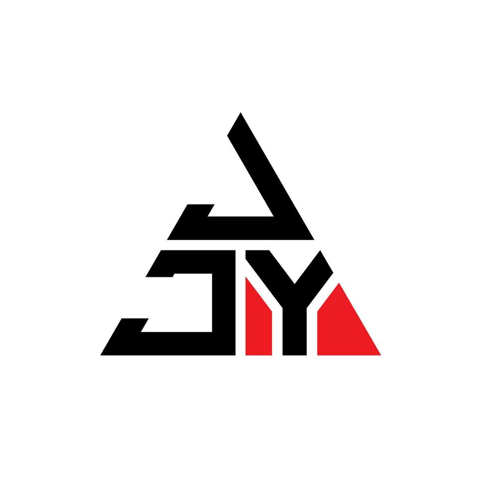 JJY triangle letter logo design with triangle shape. JJY triangle logo design monogram. JJY triangle vector logo template with red color. JJY triangular logo Simple, Elegant, and Luxurious Logo.